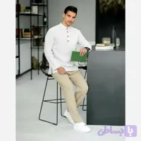 پیراهن مردانه الیاف طبیعی 100 درصد پنبه مدل آرین رنگ سفید