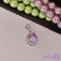 پلاک نقره زنانه طرح قلب روکش طلا سفید مدل جواهری