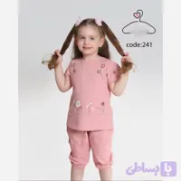 ست تاپ و شلوارک دخترانه جنس بلوز پنبه لاکرا و شلوارک کتان سایز 40 تا 55
