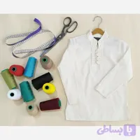پیراهن پسرانه الیاف طبیعی مدل آرتین رنگ سفید سایز 4 تا 8