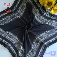 روسری زنانه نخی طرح حاشیه دار قواره 100 سانتیمتر