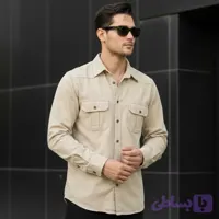پیراهن کتان مردانه یاشیل رنگ استخوانی