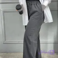 شلوار جین زنانه بگ کمر کش پارچه جین کاغذی قد 100