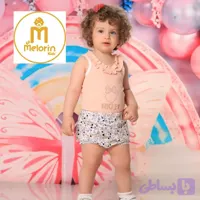 ست رکابی و شورت نوزادی میکی موس صورتی پنبه یکرو سایز 1 تا 4