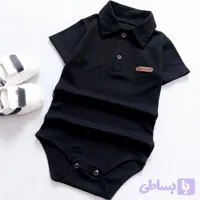 بادی یقه دار مشکی پسرانه نوزادی ست محرمی پنبه با کیفیت سایز 6 تا 36 ماه