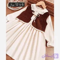 سارافون کت بچگانه رِسپینا با کمربند و رویه جلیقهای، مناسب 6 تا 12 سال