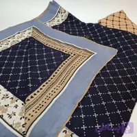 روسری نخی آناهیتا طرح گل ریز قواره 140 رنگ قرمز