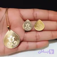 نیم ست زنانه استیل رنگ طلایی طرح خاص بدون زنجیر