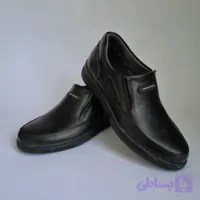 کفش مردانه روزمره چرم خارجی مشکی بدون بند