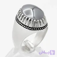 انگشتر نقره مردانه حدید صینی طرح آبتین