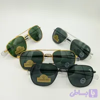 عینک آفتابی خلبانی AO شیشه سنگ ضد خش و آنتی رفلکس سایز 56