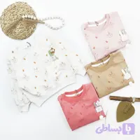 بلوز دخترانه طرح خرگوش پنبه سوپر آستین بلند پاییزه و زمستانه