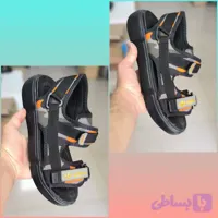 کفش اسپرت صندل رکابدار مردانه مشکی نارنجی