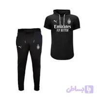ست تی شرت و شلوار مردانه پنبه یکرو و نخ آستین کوتاه مدل acm