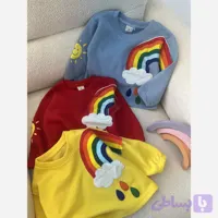 ست بلوز و شلوار بچگانه طرح رنگین کمان جنس دورس کبریتی مناسب 1 تا 4 سال