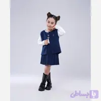 ست پاییزه دخترانه وست و دامن بافت بچگانه 6 ماه تا 6 سال