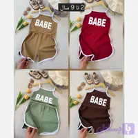رمپر دخترانه پنبه کبریتی مدل BABE در 4 رنگ سایز 2 تا 9 سال