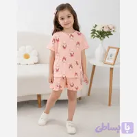 ست کراپ و شلوارک دخترانه پنبه ای خنک سایز 2 تا 9 سال