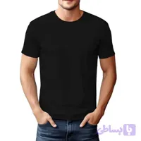 تی شرت آستین کوتاه مردانه کلاسیک مشکی پنبه سوپر ساده