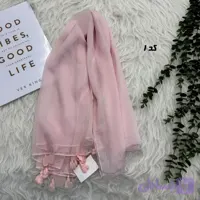 شال حریر ساده منگوله دار قواره بزرگ 185 در 80 سانتیمتر