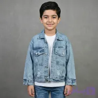 ست کت جین و تیشرت پسرانه طرح میکی موس رنگ آبی