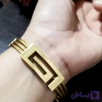 دستبند استیل مشکی مردانه و زنانه رنگ ثابت ضد حساسیت سایز بزرگ