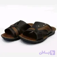 صندل دمپایی طبی مردانه چرم خارجی مدل تایلندی دور دوخت مشکی سایز 40 تا 45