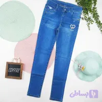 شلوار جین دخترانه جذب آبی رنگ سایز 13 سال