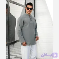 پیراهن مردانه الیاف طبیعی 100 درصد پنبه مدل آرشا رنگ طوسی