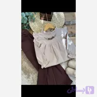 ست تونیک و شلوار کتان پنبه دخترانه مدل شکوفه