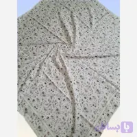 روسری سفید گل دار نخی تابستانی قواره 100 سانت
