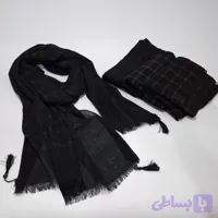 شال برشکا دور ریش منگولهدار خاکستری جنس درجه یک فوقالعاده سبک