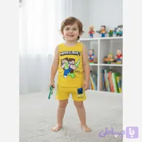 ست رکابی و شورت بچگانه نخ پنبه طرح لبوبو مناسب 3 تا 10 سال