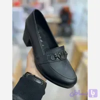 کفش کالج زنانه چرم مصنوعی مشکی ساده سایز 37