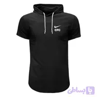 تیشرت کلاه دار مردانه طرح CFC مدل p 90789 مناسب چهار فصل با لوگوی پرس حرارتی