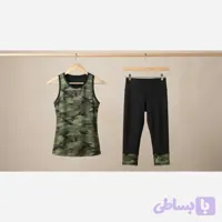 ست ورزشی زنانه تاپ و شلوارک فیلامنت فول کش قواره دار