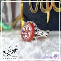 انگشتر نقره زنانه عقیق سرخ حکاکی دست ساز اثر استاد فتح رکاب عیار 925