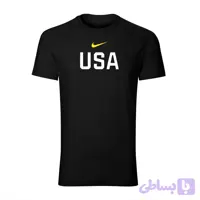 تیشرت یقه گرد مردانه طرح USA مشکی سایزبندی چهار فصل