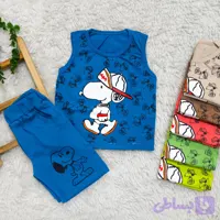 تاپ و شلوارک پسرانه اسنوپی ست اقتصادی پنبه سوپر یک تا سه سال