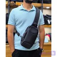 بادی بگ مردانه بنج ضد آب با قفل رمزدار رنگ مشکی و طوسی و سبز و سورمهای - شال پرنسا