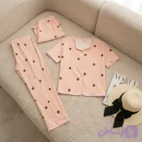 ست سه تیکه زنانه کریشه شامل بلوز، شلوار و شلوارک فری سایز مناسب تا 52