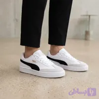 کفش ونس زنانه پوما مدل مخمل و چرم مصنوعی رنگ سفید مشکی سایز 37 تا 40