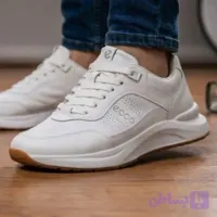 کفش ونس اسپرت کتانی مدل اکو رنگ سفید کف دوخت سبک زیره پی یو