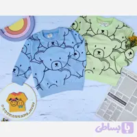 بلوز بچگانه طرح خرس نخ پنبه مناسب دختر و پسر سایز 6 ماه تا 3.5 سال