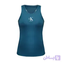 تاپ ورزشی زنانه فلامنت کش طرحck مدلs6554 کاپ دار رنگ کله غازی