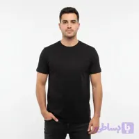 تی شرت آستین کوتاه مردانه کلاسیک یقه گرد پنبه پلی استر ساده رنگ سرمه ای سایز L