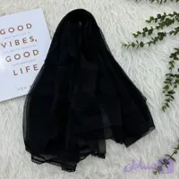 شال حریر دور دانتل مدل عدسی قواره 200 در 75 سانتیمتر