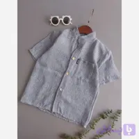 پیراهن تک دکمه دار نخی پسرانه مناسب استفاده روزمره سایزبندی 45 تا 65