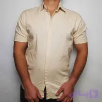 پیراهن آستین کوتاه مردانه نخی کنفی کد 9189