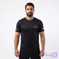 تیشرت ورزشی مردانه نایک مشکی جنس فلامنت سوزنی